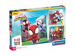 Disney Spidey 3x48 db-os Supercolor puzzle - Clementoni