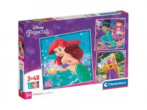 Disney Hercegnok 3x48 db-os Supercolor puzzle - Clementoni