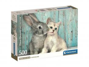 Cica és nyuszi barátsága HQC 500 db-os Compact puzzle - Clementoni
