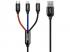 Baseus 3,5A 1,2m USB-A - Lightning/Type-C/MicroUSB tricolor harisnyázott háromágú kábel