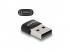 Delock 60002 USB-A 2.0 apa - USB-C anya fekete adapter