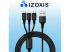 Izoxis 3in1 USB Type-C/microUSB/Lightning gyorstöltő kábel