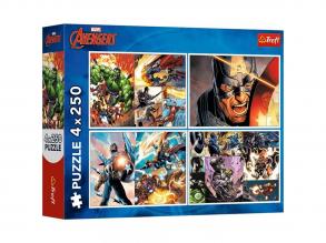 Marvel: Bosszúállók 4x250 db-os puzzle - Trefl