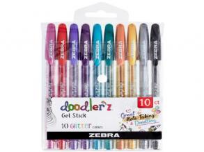 Zebra Doodlerz Glitter 10db-os zseléstoll készlet