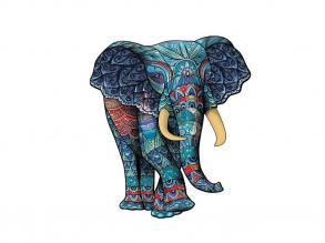 Fa puzzle, színes A4 méretű 150 db-os elefánt