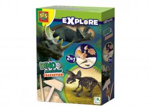 SES Explore Dino és csontváz ásás 2in1 - Triceratops