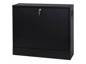 Stalflex CR19-2U-130-B 19" 2U 130mm mély fekete fém ajtós fali rack szekrény