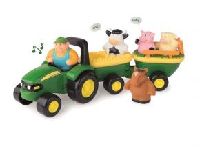 John Deere traktor zenélő állatokkal - Tomy (holland nyelvű)