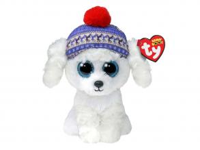 Ty Beanie Boos karácsonyi szánhúzó kutya, 15 cm