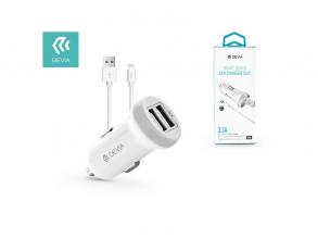 Devia ST326905 Smart dual port Lightning car charger 3,1A - autós töltő 2xUSB + Lightning kábel