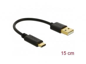 Delock 85354 15cm 3A USB-A - USB-C töltőkábel