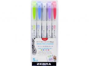 Zebra Mildliner Brush Cool&Refined 5db-os kettős végű ecset marker