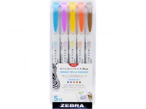 Zebra Mildliner Brush Warm 5db-os kettős végű ecset marker