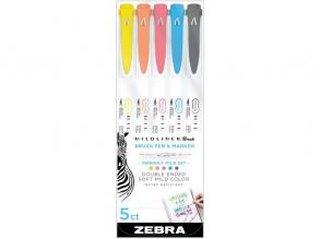 Zebra Mildliner Brush Friendly 5db-os kettős végű ecset marker