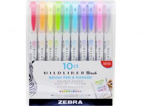 Zebra Mildliner Brush 10db-os kettős végű ecset marker