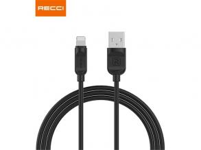 Recci RCL-P100B 1m Lightning - USB fekete adat- és töltőkábel