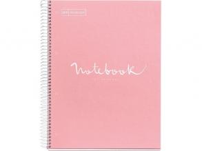 Miquelrius Emotions A4 PP 5x24 lapos pink kockás spirálfüzet