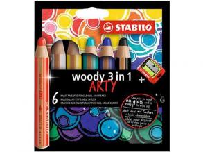 Stabilo Woody 3in1 ARTY színes ceruza szett 6db-os