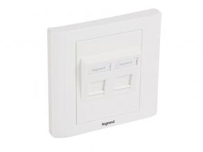 Legrand 632797 2xRJ45 Keystone port fogadására Linkeo süllyesztett szerelvény