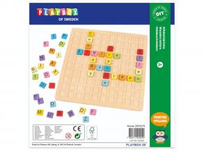 PlayBox: ABC színes fa oktató játék 25x25cm