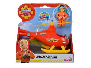 Sam a tűzoltó: Wallaby helikopter Tom figurával - Simba Toys