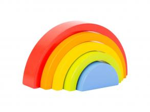 Fa építőkockák Rainbow, 5 db