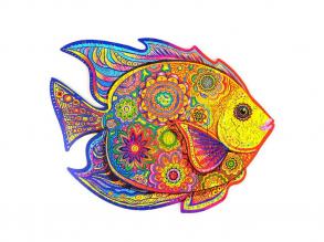 Fa puzzle, színes A3 méretű hal