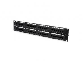 DIGITUS CAT6 48port 19" 2U kompakt fekete árnyékolatlan Patch Panel