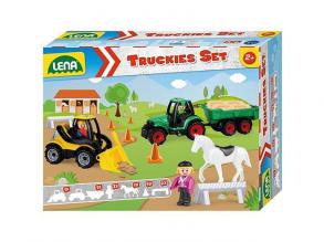LENA: Truckies Farm játékszett figurákkal 13db-os