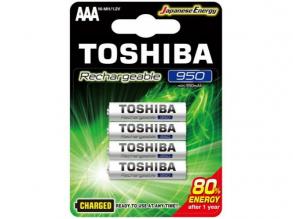 Ceruzaelem AAA (LR03) , 1.2 Volt , 4 darab , tartós , elem , tölthető , High Power , TOSHIBA