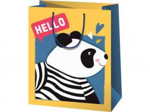 Hello panda mintás nagy ajándéktáska 33x26,7x13,7cm