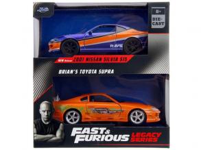 Halálos iramban: 2001 Nissan Silvia S15 és Toyota Supra 2db-os csomag 1/32 méretarányban - Jada Toys