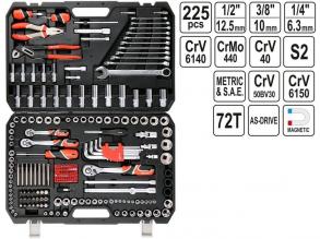 YATO Dugókulcs klt. 225 részes profi CrV