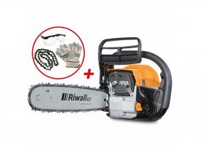 Riwall RPCS 5140 SET - benzinmotoros láncfűrész 49 cm3 motorral és tartozékokkal