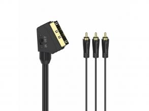 Hama 205156 FIC AV SCART-3RCA be/ki 1,5m összekötőkábel