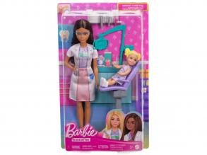 Barbie barna hajú fogorvos karrierbaba játékszett - Mattel