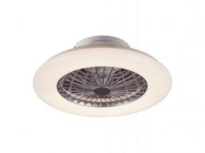 Ventilátoros LED lámpatest , mennyezeti , kristály hatású , 30W , CCT , dimmelhető , fehér , távirányítóval , Rábalux , DALFON