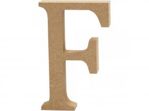 Natúr F betű MDF fából - 8 cm - 1 db