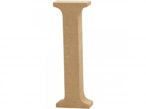 Natúr I betű MDF fából - 8 cm - 1 db