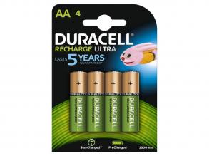 Újratölthető elemek Duracell Rechargeable NimH Stay Charged AA/HR6 2500 mAh, 4 db.