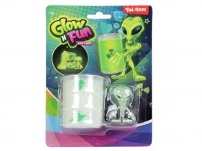 Glow'N Fun Slime Alien: Fluoreszkáló slime trutyi olajos hordóban urlény figurával