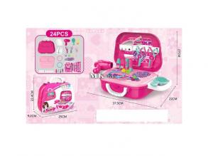 Pink 24 db-os szépség szett bőröndben kiegészítőkkel