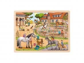 Goki fa puzzle lovasiskola, 96 darab.