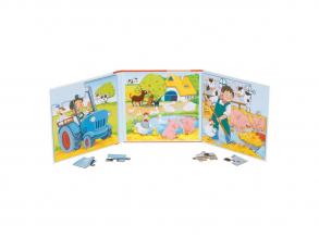 Goki mágneses puzzle könyv: farm, 40 darab