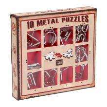 10 darabos fém puzzle piros színben