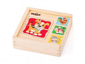 Állatos mini fa puzzle dobozban - Woodyland