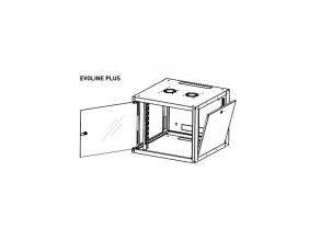 Legrand EVO12U6045P Evoline+ 19" 12U 600x450mm levehető oldallapos üvegajtós egyrészes fali rack...