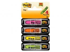 Post-it 684-ARR4 11,9x43,2mm öntapadós 4x24db neon jelölőnyíl