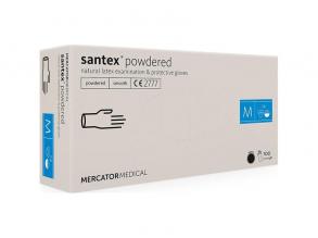 Santex púderes M-es méret 100db/doboz latex kesztyű