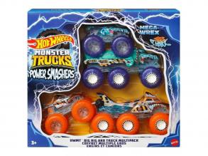 Hot Wheels Monster Truck: Power Smasher hatkereku vontató szörnyjárgány kisautóval - Mattel